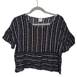 Paper Crane Black and White Striped Blouse Size Small